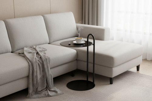 طاولة خدمه زجاج أسود قاعدة رخام أسود