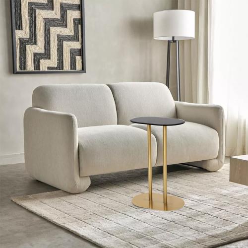 طاولة خدمه ذهبي قاعدة حديد ذهبي سطح زجاجي أسود