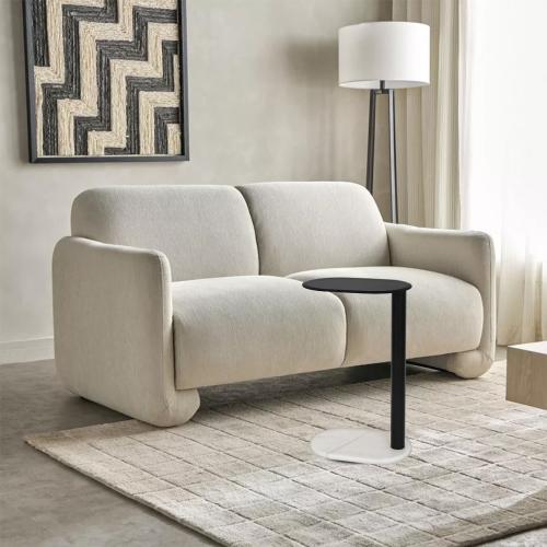 طاولة خدمه زجاج أسود قاعدة رخام أبيض