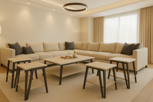 طقم طاولات قهوةوشاهي 5قطعة