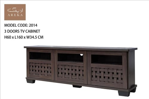 طاولة تلفزيون أريكه 3 أبواب، حامل تلفزيون من خشب ا...