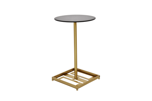 طاولة خدمه زجاج ذهبي قاعدة حديد
