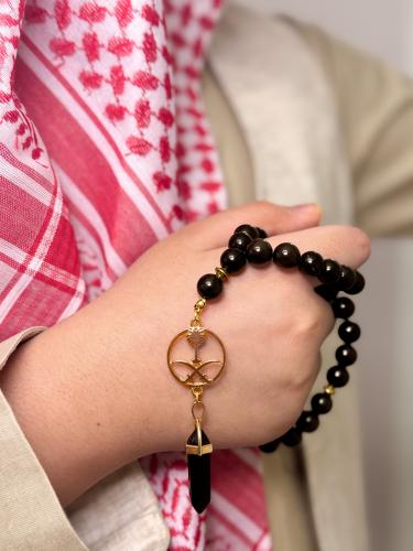 سبحة حجر كريم- الاوبسيديان