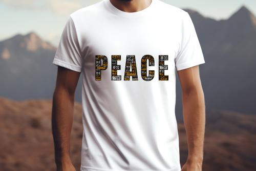 تيشيرت عصري تصميم سلام قطن للكبار