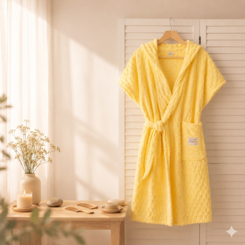 Cloudy bathrobe (yellow) women's only from Robshi