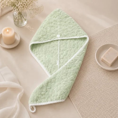 Cloudy hair towel (green) from Robshi