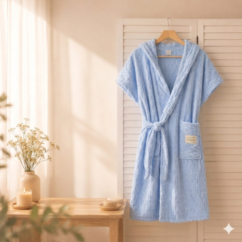 Cloudy bathrobe (blue) women's only from Robshi