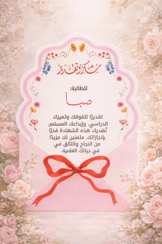 شهادة شكر وتقدير