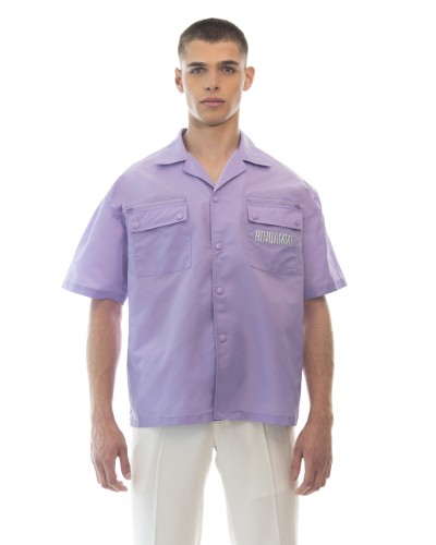 Lavender Nylon Bowling Shirt