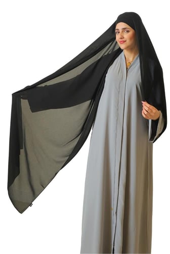 طرحة سادة بربطة اسود 1261