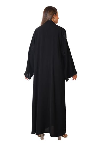 عباية كريب ملكي مطرزة بالأسود 1138401