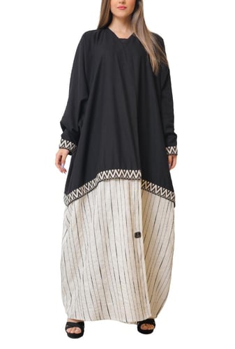 عباية بشت كريب مع كتان 1023701