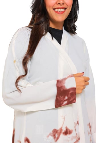 عباية لف ليينن مموج بلون العودي 1167020