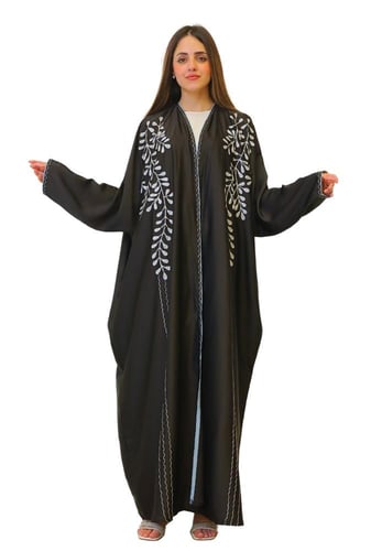 عباية حرير خفيف صيفي مطرزة 1144901