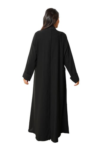 عباية حرير فاخر ياقة منقط 1100701