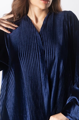 عباية مخمل بكسرات كحلي 1106618