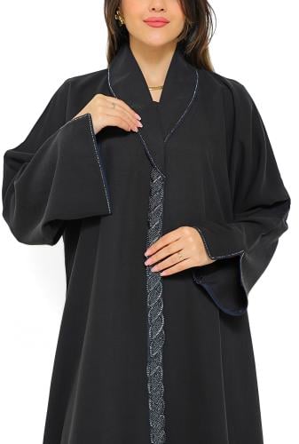 عباية كلوش بشريط خرز يدوي من الامام 1206001