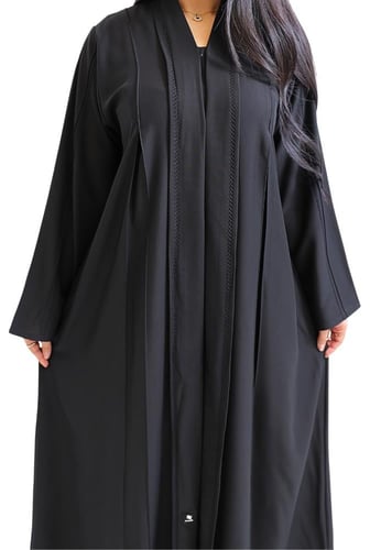 عباية مطرزة اسود ناعم 1221001