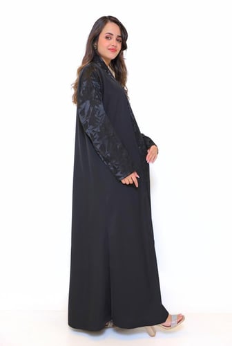 عباية لف كم جاكر اسود 500401