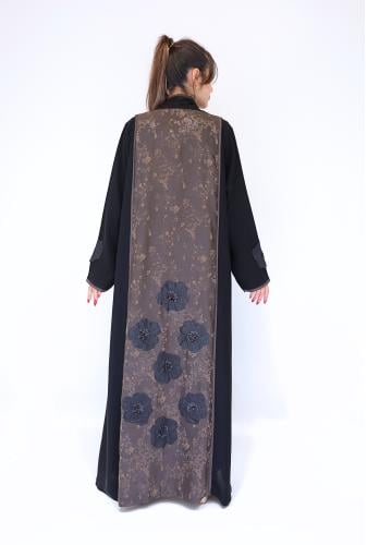 عباية لف تطريز ورود مع جاكر خلف 1180420