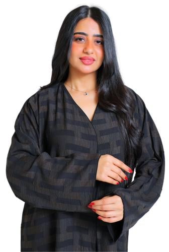 عباية كريب بارد مع قماش حرير لف 1114101