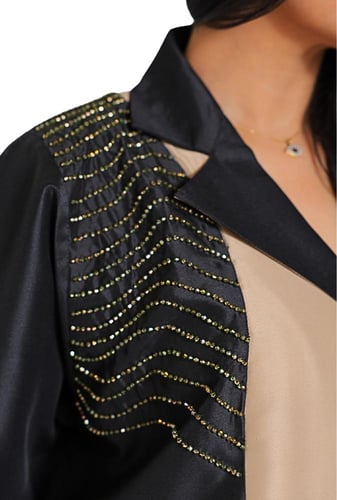 عباية تفتة مطرزة بالخرز المموج 1160701