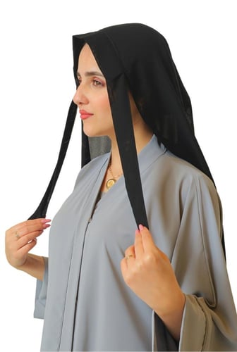 طرحة سادة بربطة اسود 1261