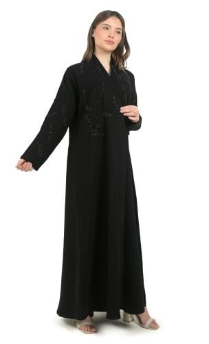 عباية لف بتطريز فصوص سوداء 1357101