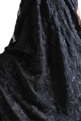 طرحة مطرزة اسود بكرستال 147101