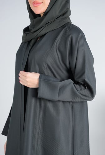 عباية زيتي مزخرف بخيوط من نفس الون 1093007