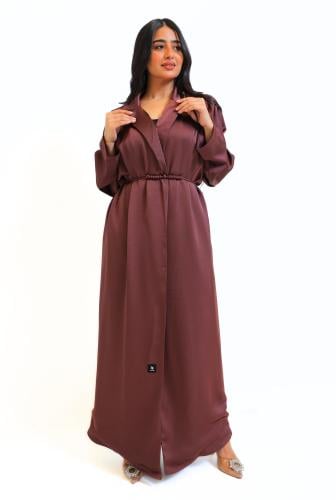 عباية ياقة ربطة في الخصر 503315