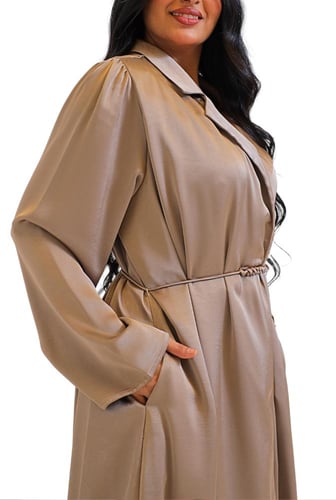 عباية ياقة ربطة في الخصر 503332