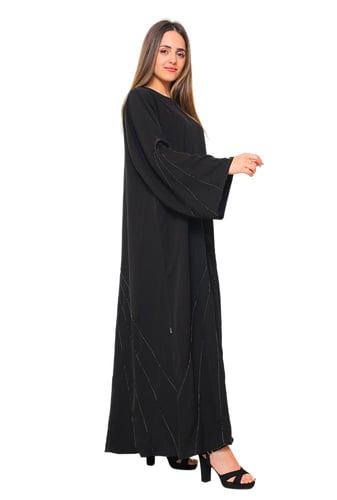 عباية حرير الفاحم بخرز يدوي 1096401