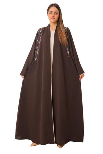 عباية كريب ملكي ملون بتطريز 1146920