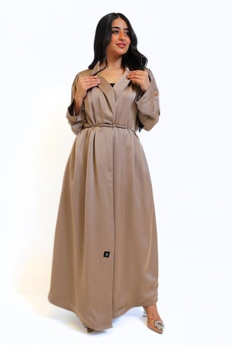 عباية ياقة ربطة في الخصر 503332