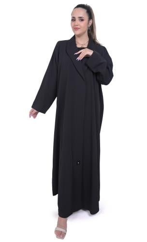 عباية لف سوداء بياقة 503601