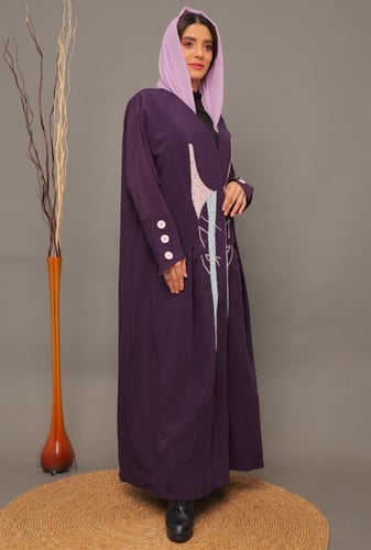 عباية ملونة بتطريز ملون وناعم 1117006