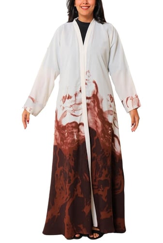 عباية لف ليينن مموج بلون العودي 1167020