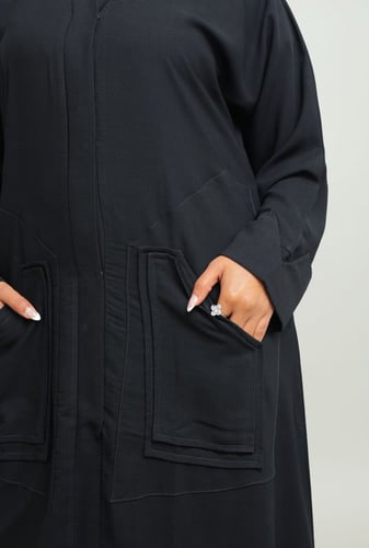 عباية كتان بجيوب انيقة 1100301