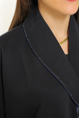 عباية كلوش بشريط خرز يدوي من الامام 1206001