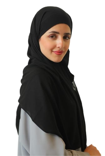 طرحة سادة بربطة اسود 1261