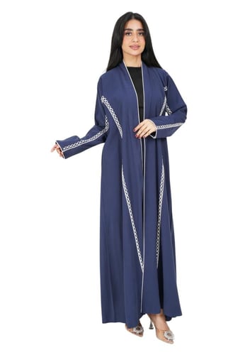 عباية لف مطرزة بخياطة بالون الأبيض 1272418