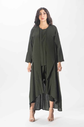عباية بلون الزيتي