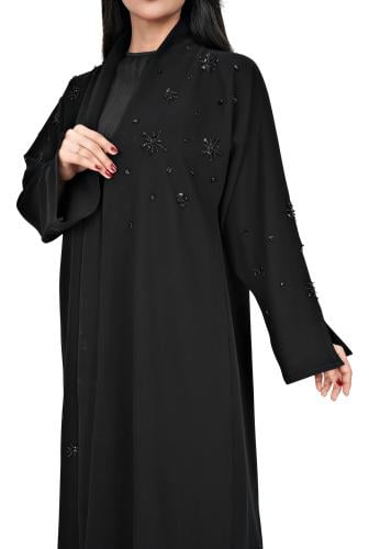 عباية لف بتطريز اسود 1257001