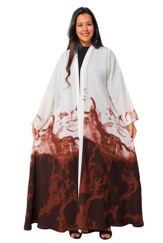 عباية لف ليينن مموج بلون العودي 1167020