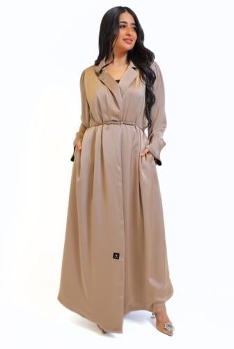 عباية ياقة ربطة في الخصر 503332