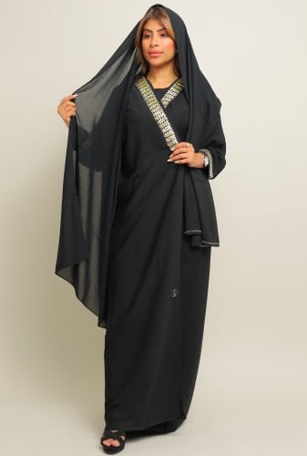 عباية حرير معدن ذهبي 1100501