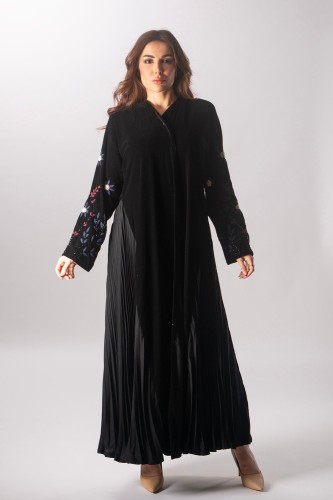 عباية مخمل مطرز كسرات في الجوانب 1107218