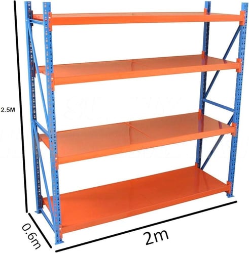 بزات تخزين معدني قوي 4 أرفف –لون برتقالي وأزرق – م...