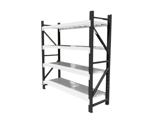 بزات تخزين معدني قوي 4 أرفف – لون أبيض وأسود– مقاس...